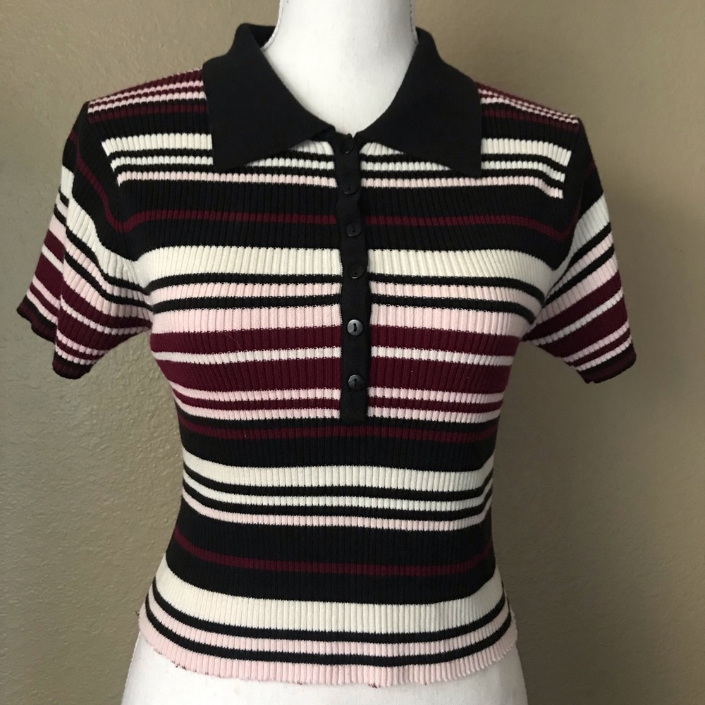 GAS striped cropped top